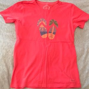 Life is good salmon tee shirt